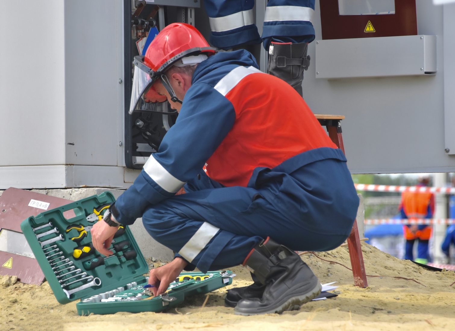 Maintenance engineer working on industrial equipment